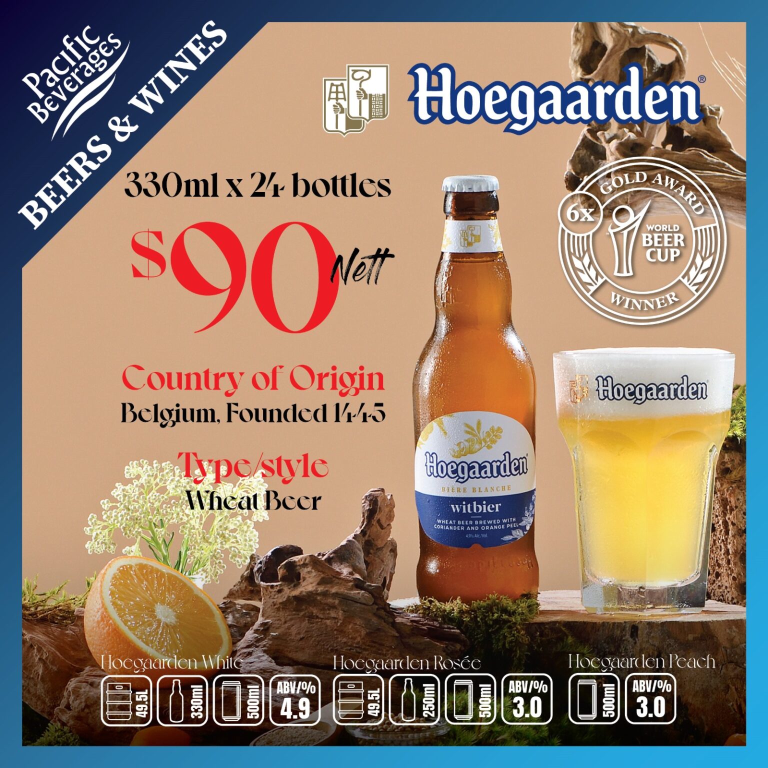 BW02. Hoegaarden (330ML x 24 BTLS) - Pacific Beverages – Premium Beer ...